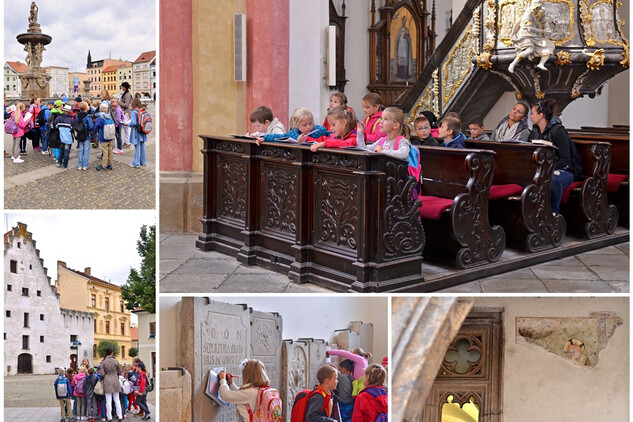 Vzdělávací program "Putování od bludného kamene aneb České Budějovice gotické".Foto J. Sajtlová.