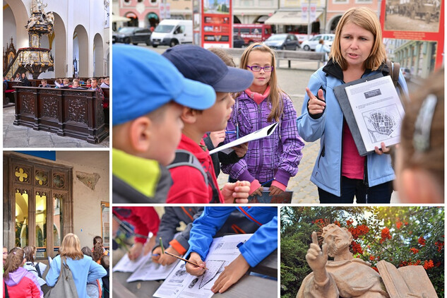 Vzdělávací program "Putování od bludného kamene aneb České Budějovice gotické". Foto J. Sajtlová.